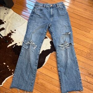 Garage 90’s straight distressed denim